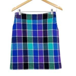 90s Harold’s Womens Purple Green Vintage Plaid Skirt bright academia Size 4